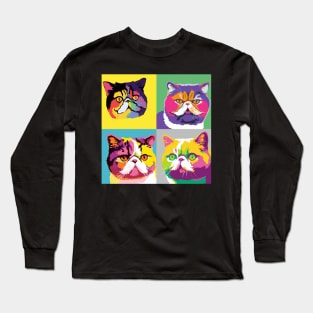 Exotic Shorthair Pop Art - Cat Lover Gift Long Sleeve T-Shirt